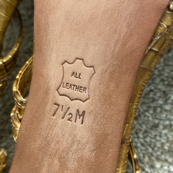 TORY BURCH ELIZABELLA REAL LEATHER STRAPPY CROCODILE STILETTOS - Picture 7 of 9